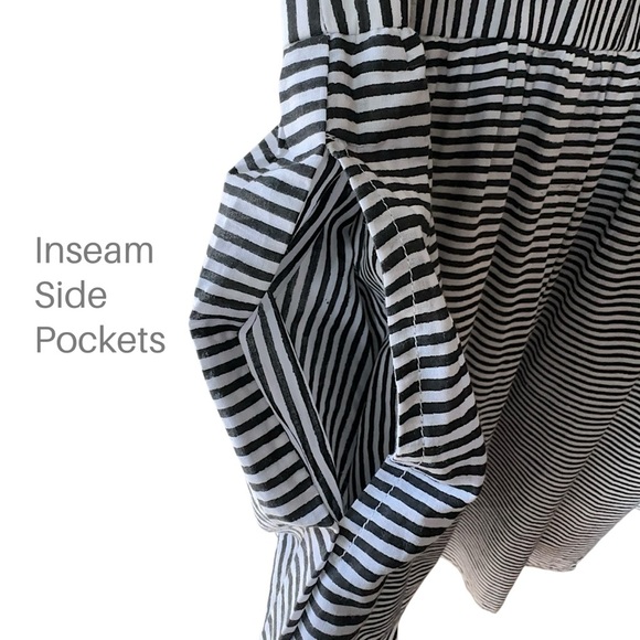 NWT | 100% ORGANIC COTTON HUDSON SHIRT DRESS MENSWEAR BLACK & WHITE STRIPE L/XL - Picture 5 of 12